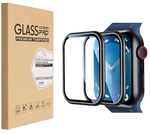 HYGMOCC Screen Protector for Apple Watch Series 9/8/7 [45mm] with Premium Material [Not Glass],HD Clear,3D Touch,Full Coverage,Easy Install,Self-Healing [2-Pack]