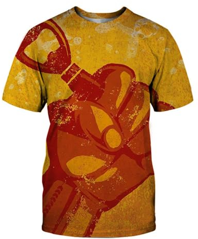 Lässiges, bedrucktes, kurzärmeliges T-Shirt für Herren mit Oktoberfest-Motiv Herren Klamotten Oktoberfest Tshirt Herren Oktoberfest Herren Outfit Loose-Fit T-Shirt Herren Rundhals (Orange, XXXXL)