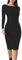 Prime fashions Women’s Long Sleeve Midi Maxi Summer Bodycon Dress Modern Pain and Multi-Purpose Dress (Black, M-L)