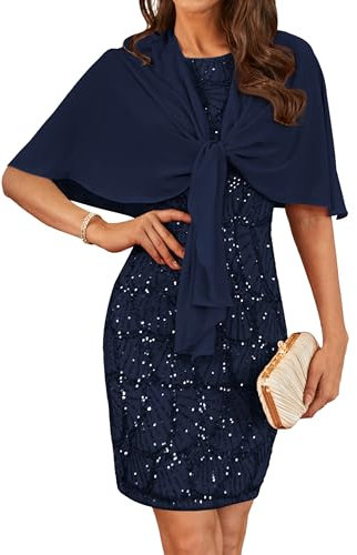 Women Sparkling Crew Neck Club Night Out Mini Bodycon Dress Festival Party Sleeveless Dance Party Set Dark Blue 18