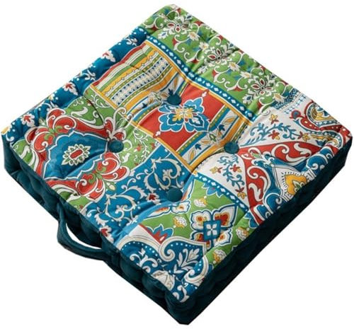 ILiemao Sitzkissen Garten bunt, sesselauflage Outdoor, sitzerhöhung Stuhl, stuhlkissen 40x40, bodenkissen Boho, sitzkissen Sessel senioren für stuhlerhöhung Erwachsene Auto gartenstuhl(E)