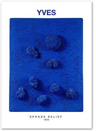 Rikin Liuff Yves Klein Blau Monochrome Tinte Poster Ausstellung Wandkunst Yves Klein Drucke Yves Klein Leinwand Malerei Zuhause Wanddekoration Bild 40x65cm Kein Rahmen