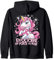 En Octobre On Porte Du Rose Cadeau Licorne Octobre Rose Sweat à Capuche