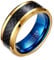 Grewod Ring Wolfram Herren, 8MM Ring Gold Carbon Eheringe Verlobungsring Schmuck Ringe Größe 54 (17.2)