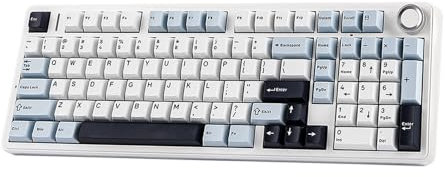 EPOMAKER X Aula F99 Pro Clavier sans Fil, Hot-Swap Clavier Personnalisé, Clavier Mécanique 2.4GHz/Type-C/BT5.0 avec Batterie 8000mAh, Clavier de Jeu RVB (Bleu Blanc, StarArrow Switch)