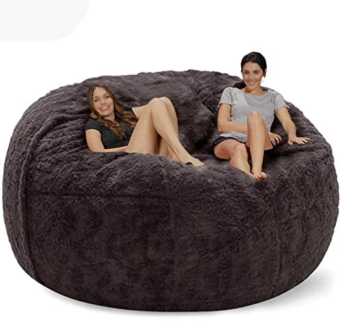 Riesiger Sitzsack für Erwachsene, 2,1 m, bequemes Fell, übergroß, Sitzsack, Couch für Wohnzimmer, weiche und gemütliche Möbel zum Kuscheln (nur Bezug, keine Füllung)