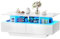 YITAHOME Couchtisch Weiss, Wohnzimmertisch weiß Hochglanz mit 16-Farbiger LED Modern, Sofa Tisch mit Offenem Ausstellungsregal, Kaffeetisch mit 4 Ausziehbaren Schubladen 90x55x41,1 cm