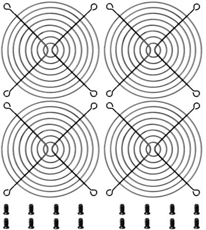 4 PCS 120mm Fan Grill 120mm Fan Bracket PC Fan Grill PC Fan Cover Fan-Shaped Grill (Black 120mm)