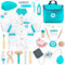 UMU® Valigetta Dottore Bambini in Legno – Kit Medico da 20 Pezzi con Stetoscopio Giocattolo, Vestito Dottore, Accessori Dentista e Altro – Gioco Dottore per Bambini e Bambine di 3, 4, 5 Anni