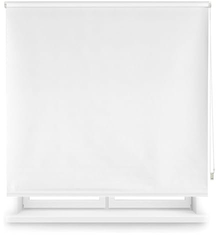 Well Home Estor Enrollable Opaco Liso - Blanco Roto, 180 x 250cm (Ancho x Largo)/Tamaño de la Tela 177 x 245cm