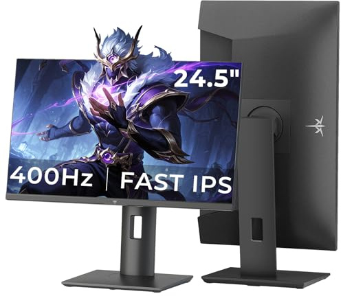 KTC Ecran PC Gamer 24.5, 400Hz FHD, Fast IPS 1ms, FreeSync & G-Sync DeltaE<2 HDR400 Ecran Gaming, Adaptive-Sync, 126% sRGB, HDMI 2.0, DP 1.4, Support Pivotant et Relevable, H25X7