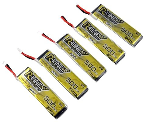 WZQOZSH For Tattu R-Line 1.0 LiPo Rechargeable Battery 500mAh 95C 1S 3.7V 2S 7.4V With PH2 for XT30 Plug for RC FPV Racing Drone Quadcopte(5PCS 500mAh 1S 95C)