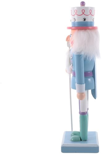 TOYANDONA Casse-Noisette en Bois Traditionnel 25 CM Bleu Figurine de Noël Décoration Festive pour Salon Chambre et Cheminée