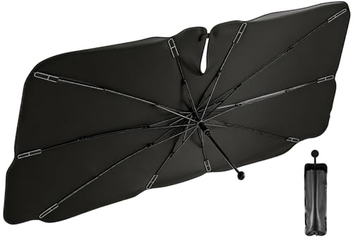 Sonnenschirm Auto,Sonnenschutz Auto Frontscheibe Innen,Hochdichte Isolierung,360-Grad-Drehung,UV-Schutz Sonnenschirm für die Windschutzscheibe für die meisten Auto（75cm*135cm）
