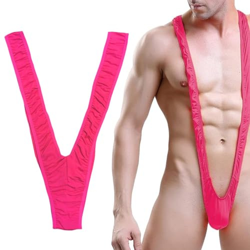 MUNZE 1 Borat Mankini, Magentarot, Einheitsgröße, Scherzartikel, Spaßaccessoire, Junggesellenabschied, Pool Party Badebekleidung, Comedy Kostüm