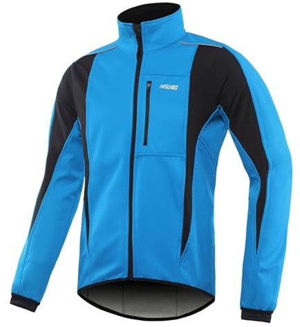 Celanisai Herren Radjacke Wasserdicht Winddicht Fahrradjacke Winter Thermal Fahrradbekleidung Radsport-Jacken Mit Taschen Langarm Sportjacke Slim Fit Softshelljacke Baggy Leichte Outdoorjacke