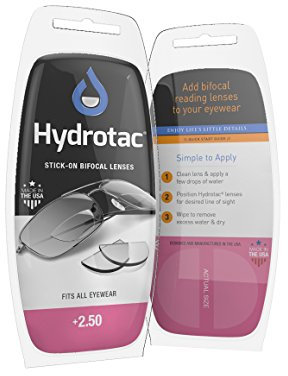 OPTX 20/20 Hydrotac Lenses for Presbyopia/Additional Removable Lenses/Lenses For Sunglasses Cycling Fishing Diving Mask, Clear, +2.50