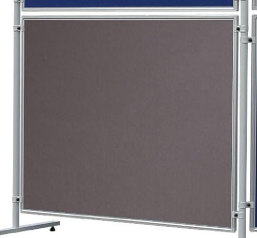 FRANKEN Stellwandtafel ECO, Trennwand aus Filz, pinnbar, beidseitig verwendbar, mit Aluminiumrahmen, Notiztafel zur Kombination mit Säulen, 120 x 150 cm, Filz grau, EL-UTF15 12