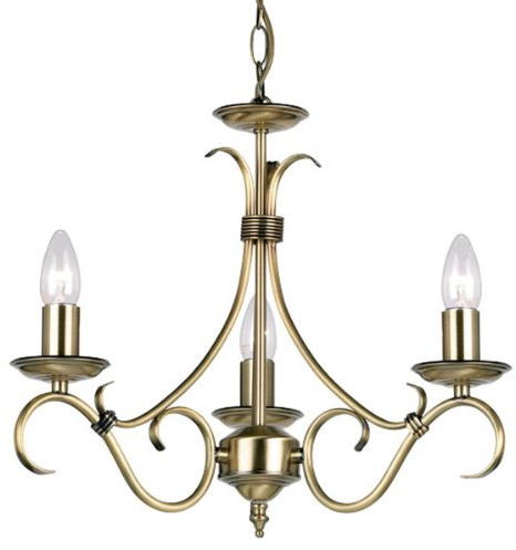 Large Chandelier in Antique Brass