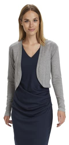 KAFFE Bolero Astrid Damen Bolero Astrid Elegant Jäckchen Langarm Cardigan Bolerojacke L, Grey Melange