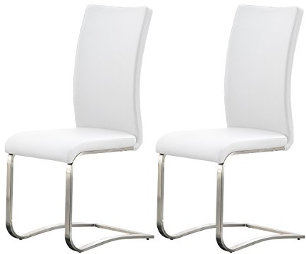 möbelando Schwingstuhl Stuhl Schwinger Esszimmerstuhl Freischwinger Muvo I (2er Set) (Weiß)