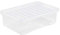 32 Litre Underbed Plastic Storage Box - Clear Box with Clear Lid - Pack of 3