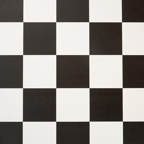Cushion Vinyl Flooring Sheet Black and White Checkerboard Lino Roll Kitchen Bathroom Tile Effect Non Slip Flooring 2m & 3m Width (Dublin, 3m x 3m)
