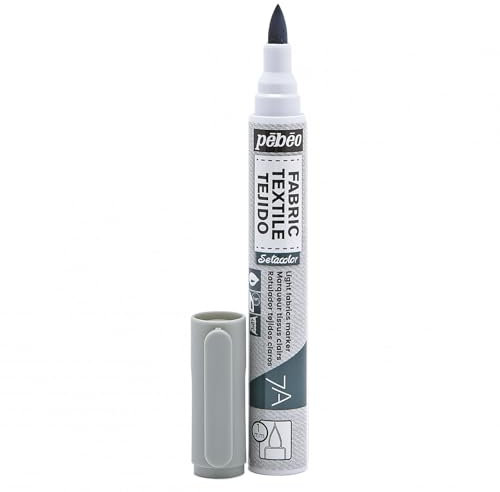 Pébéo 803413 7A Marqueur tissus pointe pinceau 1 mm Gris clair
