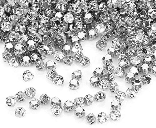 Walfront Farbe Silber, Gold und AB 88 g 0,4 cm Strasssteine Acrylsteine mit 4 Löchern zum Nähen für Kleidung DIY Handwerk Schmuckherstellung (#02)