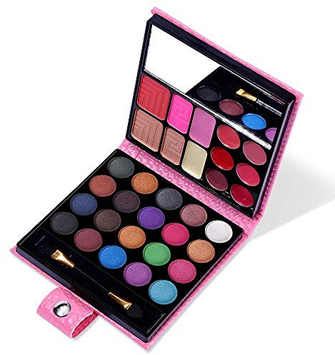 All in One Makeup Set - 20 Lidschatten, 6 Lipglosse, 3 Pinsel, 2 Puder, 1 Blush Rouge, 1 Spiegel, 1 Concealer, Makeup Geschenkset für Mädchen, Anfänger und Profis