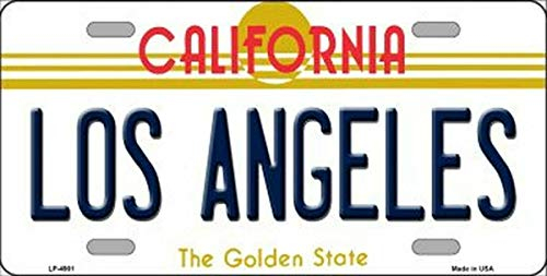 TammieLove Nummernschild Los Angeles Kalifornien Staat Hintergrund Neuheit Nummernschild Schild 15 x 30 cm