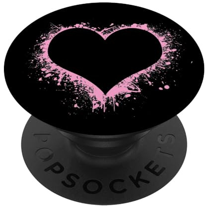 Herz Heart Love Liebe Hertz Schwarz Rosa Rosarot Pink Black PopSockets Klebender PopGrip