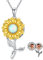 LONAGO Personalisierte Foto Medaillon Halskette 925 Sterling Silber Sonnenblumen Medaillon die Bilder Anhänger Schmuck für Frauen Hält (Medaillon+Personalisiertes Foto)