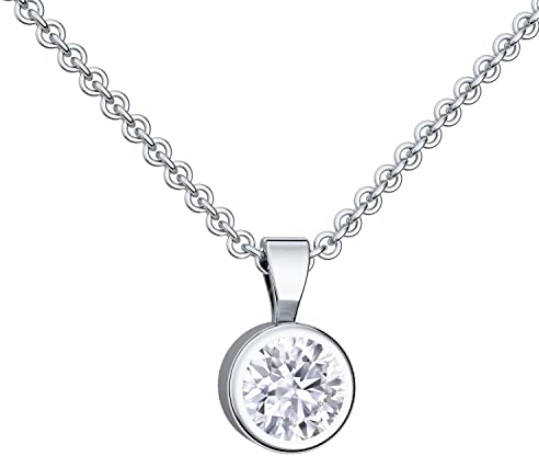 Halsketten für Frauen *PREMIUM ETUI* Silberkette Damen 925 Kette Silber mit Anhänger Schmuck Zirkonia Damenkette schlichte klassische wie brilliant dezent Geschenkset Silberschmuck