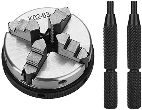 Auoeer Tools 4 Jaw Lathe Chuck, Self-Centering Manual Lathe Chuck K02-63/M14 for Woodworking Drill Chuck