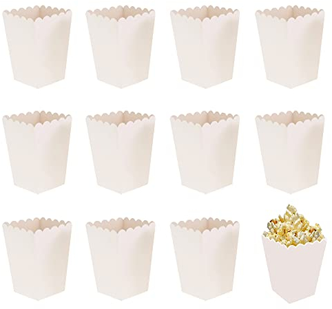 Qanye 50 Piezas Bolsas de Palomitas de Maíz, Cajas de Dulces para Películas, Cajas de Palomitas, Papel Contenedor de Palomitas, para Colocar Bocadillos, Palomitas de Maíz y Dulces en Teatros, Cines