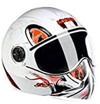 AEspares Adonis Eye Integralhelm, glänzend, Weiß / Orange, Größe L, 600 mm