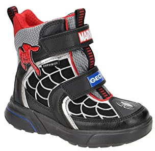 Geox Jungen j sveggen boy b abx Stiefeletten, Black Red, 33 EU