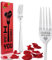 I Forking Love You Fork in Gift Box, Stainless Steel Engraved Letter Dinner Fork, Unique Carving Fork Best Gifts for Valentine's Day Christmas Birthday Anniversary with Rose