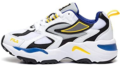 FILA CR-CW02 RAY Tracer Teens Sneaker, White-Lapis Blue, 36 EU Schmal