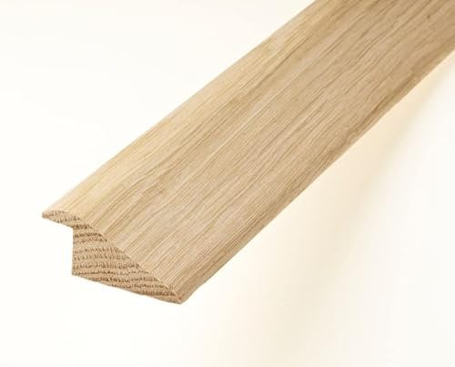 Universal Moudlings Solid Oak 15mm Ramp Reducer Profile Threshold Door Strip Trim Bar 90cm Raw & Unfinished For Flooring