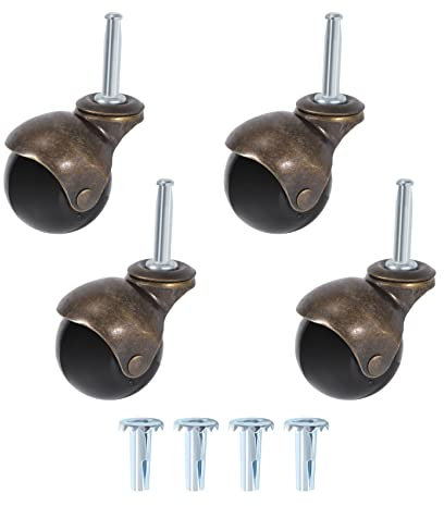 4 Pack 2 Inch Ball Caster Caster Wheel with Sockets,Vintage Antique Swivel Caster for Furniture,Sofa,Chair,Cabinet