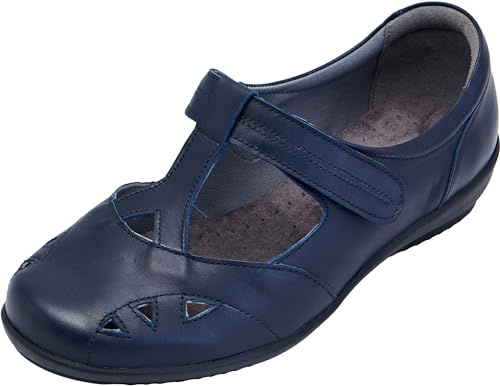 Cosyfeet Hayley - Navy - 6½ - 6E Width - Extra Wide Women's Shoes