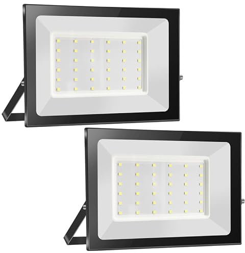 Probapro 2pcs 30W Projecteur extérieur,Projecteur extérieur LED 3000LM 3000K blanc chaud Projecteur IP65 étanche, Projecteur extérieur pour cour, jardin, atelier