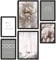 decomonkey | 6er Poster Set mit schwarzem Rahmen | Fashion Blumen Abstrakt | 4 x DIN A4 & 2 x DIN A3 | Wohnzimmer Schlafzimmer Wandposter Blider Collage Modern Wanddeko Pfingstrosen Sprüche Grau