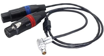 Eonvic Câble audio pour caméra ARRI Alexa Mini LF 6 broches mâle vers double XLR 3 broches femelle (angle droit)