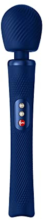 FUN FACTORY Massagestab VIM Wand Massager Midnight Blue – Made in Germany - aufladbares Massagegerät mit 3 verschiedenen Massageprogrammen und Massagekopf für entspannende Ganzkörpermassagen