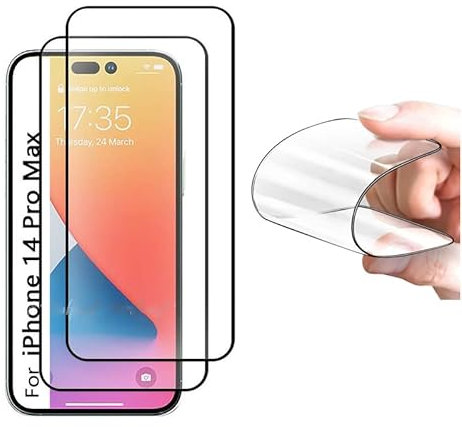 CUFEREDU 3pcs Cerámicas blandas a prueba de terremotos 9D para iPhone 14 Plus 6.7 Protectores de pantalla transparentes de alta sensibilidad y alta definición vidrio templado