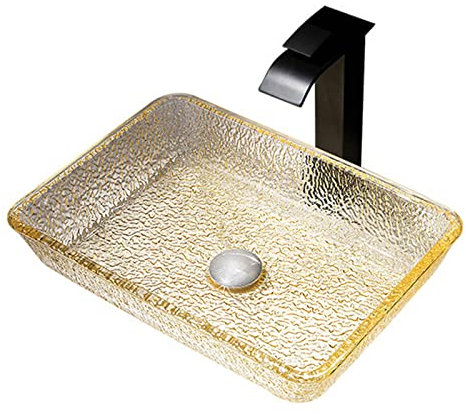 Aufsatzwaschbecken, Waschbecken mit Wasserhahn Pop-Up-Ablauf und Wasserrohr für Waschtischunterschrank Garderobe D