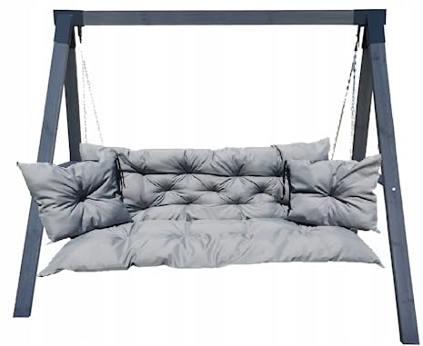 Waterproof Outdoor Palettenkissen | Hollywoodschaukel Auflage | Bankauflage | Sitzkissen and Rückenkissen | Pallettenpolstern | Lounge Kissen Outdoor 150 x 110 cm(150 x 50 x 60 cm) Inkl. 2 kissen Grau